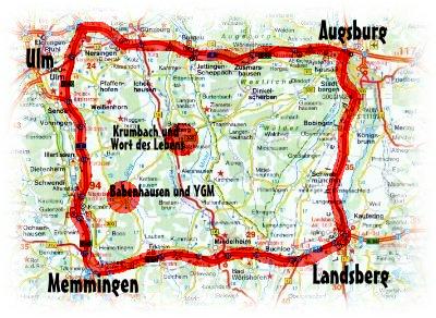 Unser Zielgebiet, markiert durch das Viereck